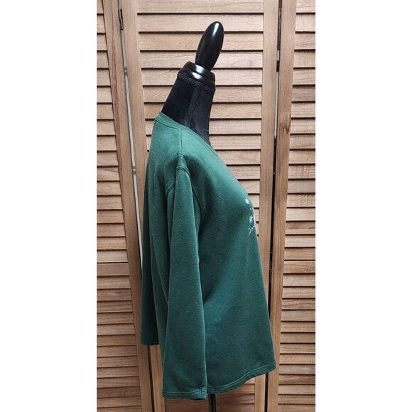 Basic Editions Holiday Snowman Women's Size Large L Ugly Christmas Green Sweater - Picture 3 of 7